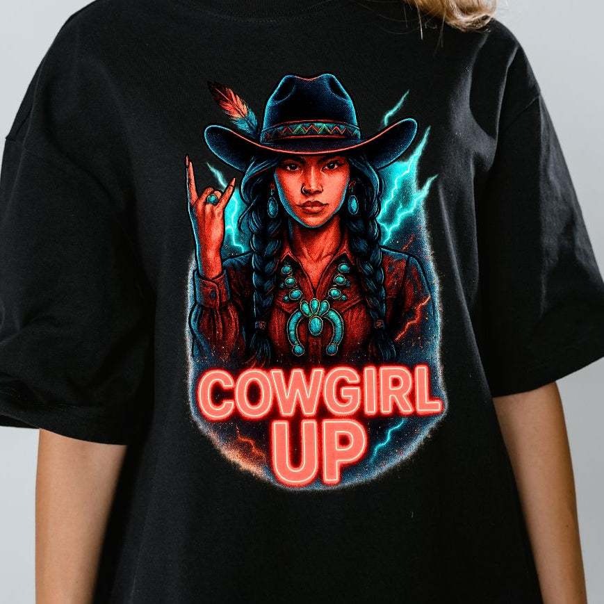 Cowgirl Up Native Western Tee