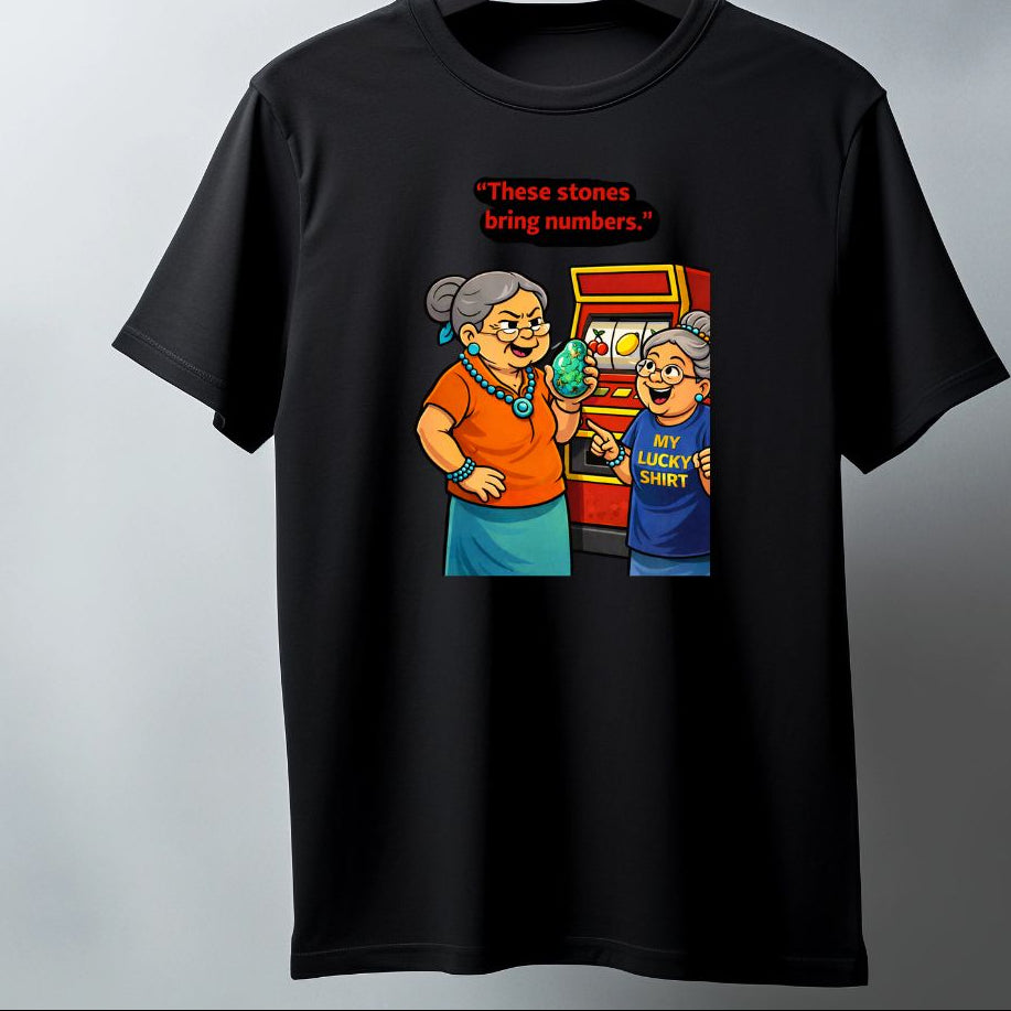 “These Stones Bring Numbers” Rez Humor Tee