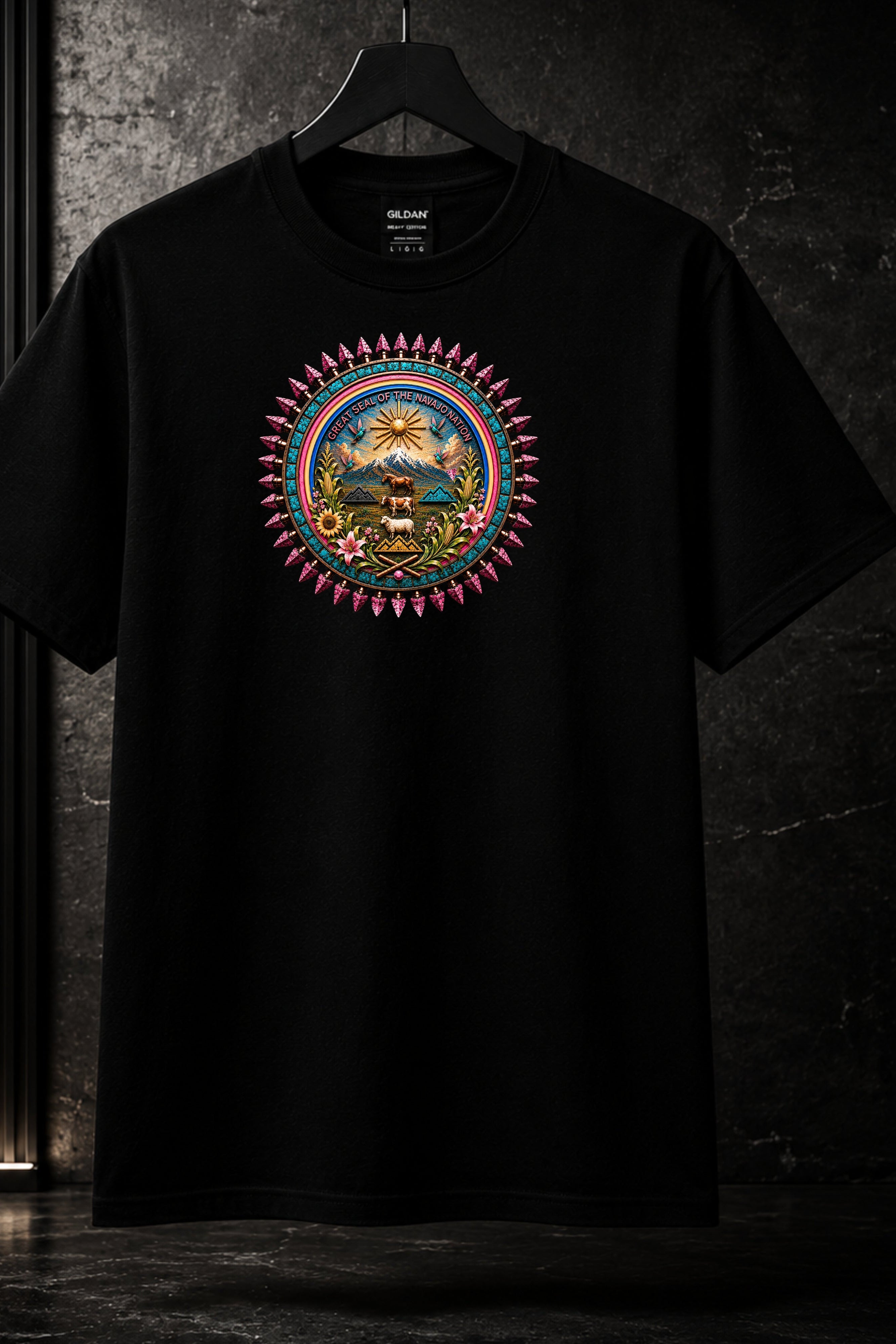 Girly Great Seal of the Navajo Nation T-Shirt | Pink Southwest Native Inspired Graphic Tee